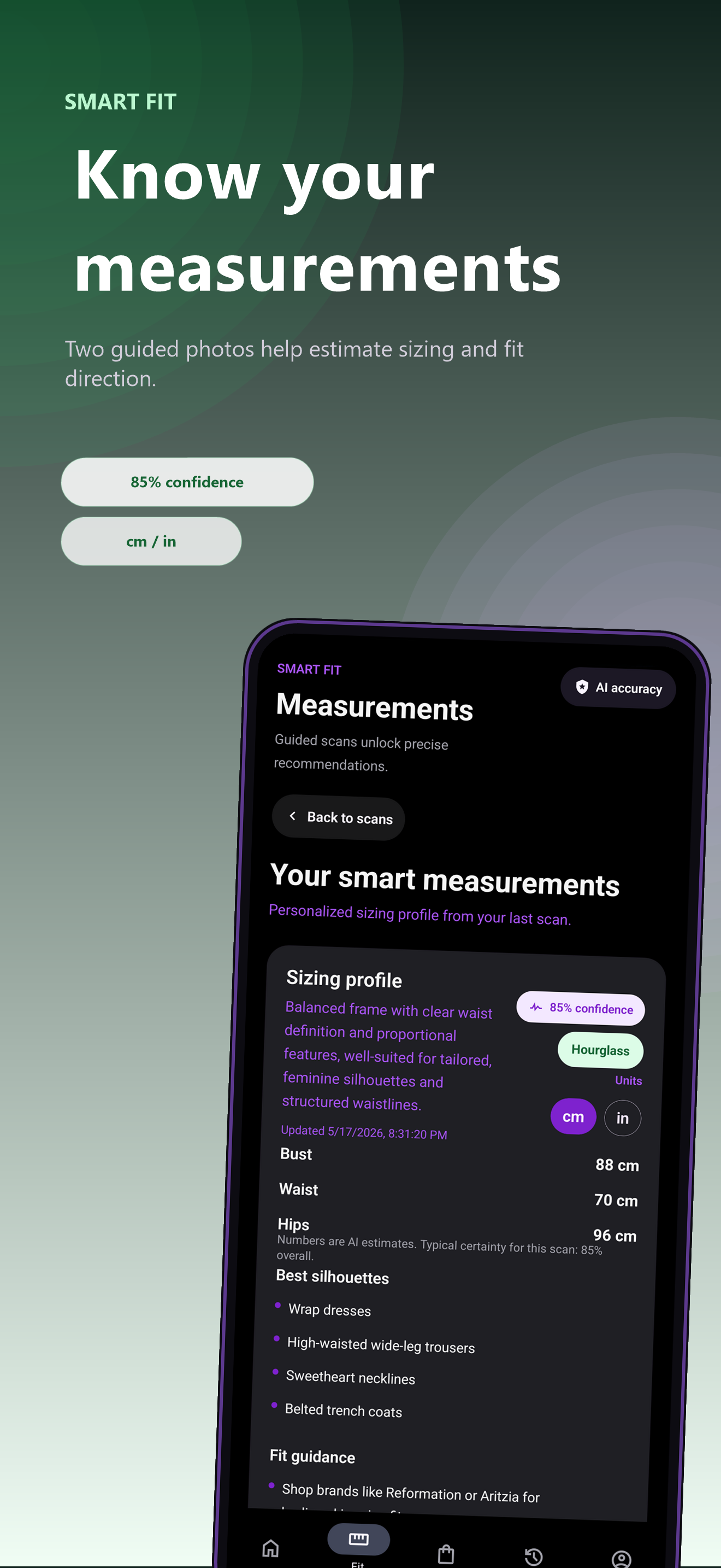 Smart Fit from two guided photos screenshot